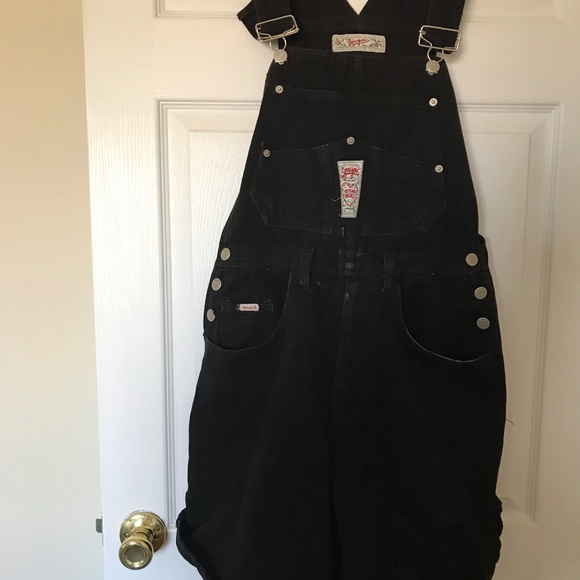 COPY - Black Short Overalls Vintage 1980s Jou Jou - Picture 5 of 5